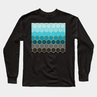 Honeycomb Design - Blue Gold Long Sleeve T-Shirt